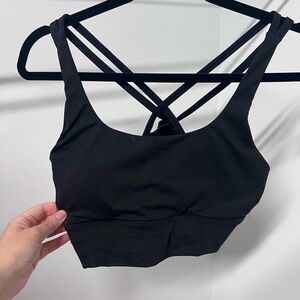 Sleek Black Women's Cross-Back Bralette